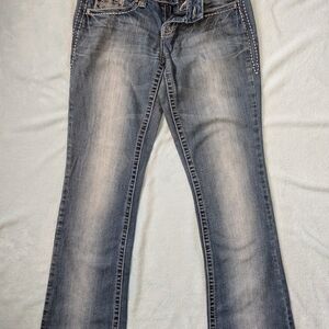 Soundgirl Embroidered Cross Denim Jeans Size 7